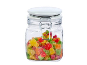 Square Cliptop Jar With Ceramic Lid 700Ml